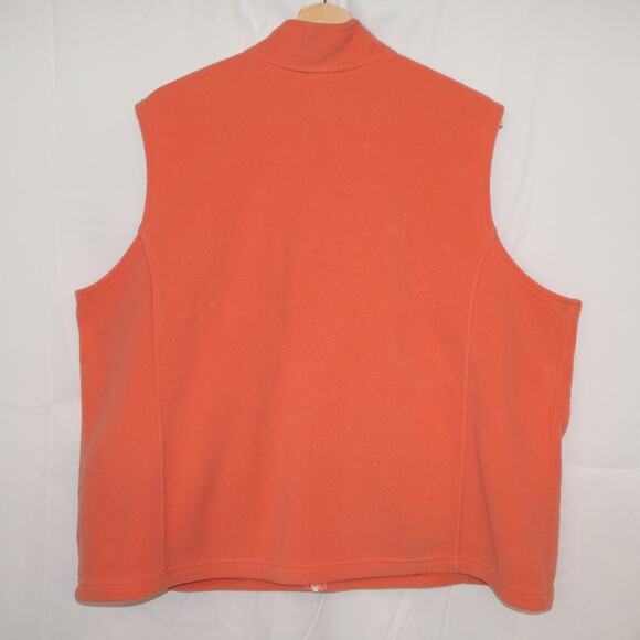 LL Bean Lycra Spandex Flannel Vest Size 2X Zip Front Two front pockets Pumpkin - Picture 12 of 16